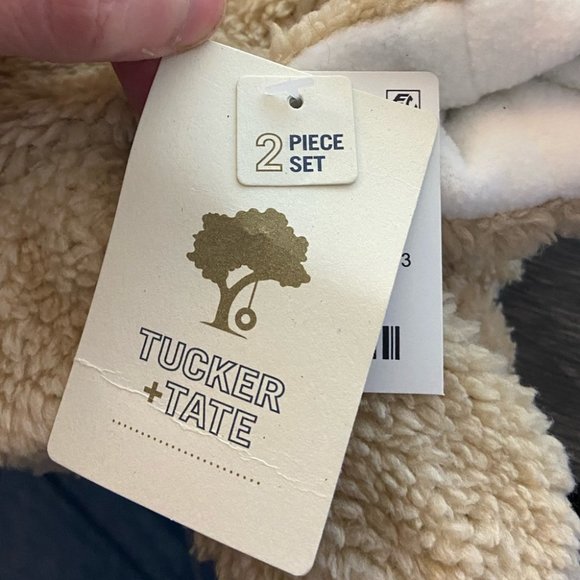 NWT Nordstrom + Tucker Tate Baby Bear Hat and Mittens Set Beige Semolina Furry - Picture 7 of 12